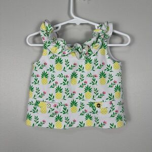 Janie and Jack Girls 2T Toddler Tank Top Shirt Pineapple Ruffle Sleeveless